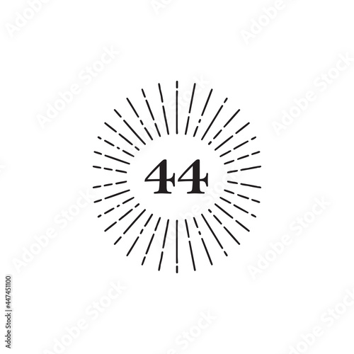 44th year anniversary logo design template