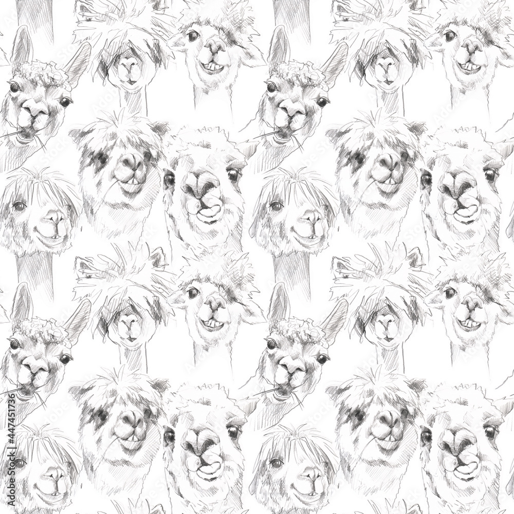 endless pattern graphic many llamas endless pattern graphic many llamas