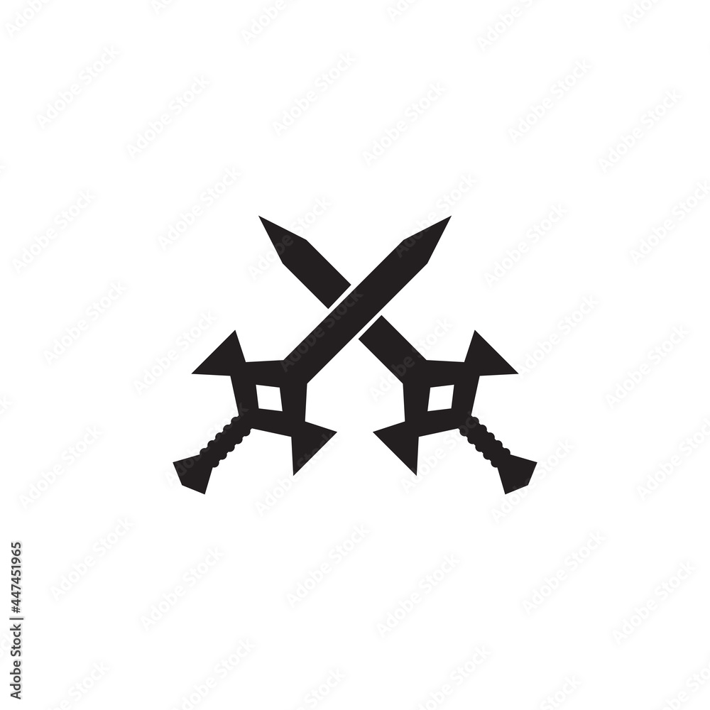 Crossed sword logo design template Crossed sword logo design template