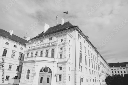 Vienna - Hofburg. Austria black and white.