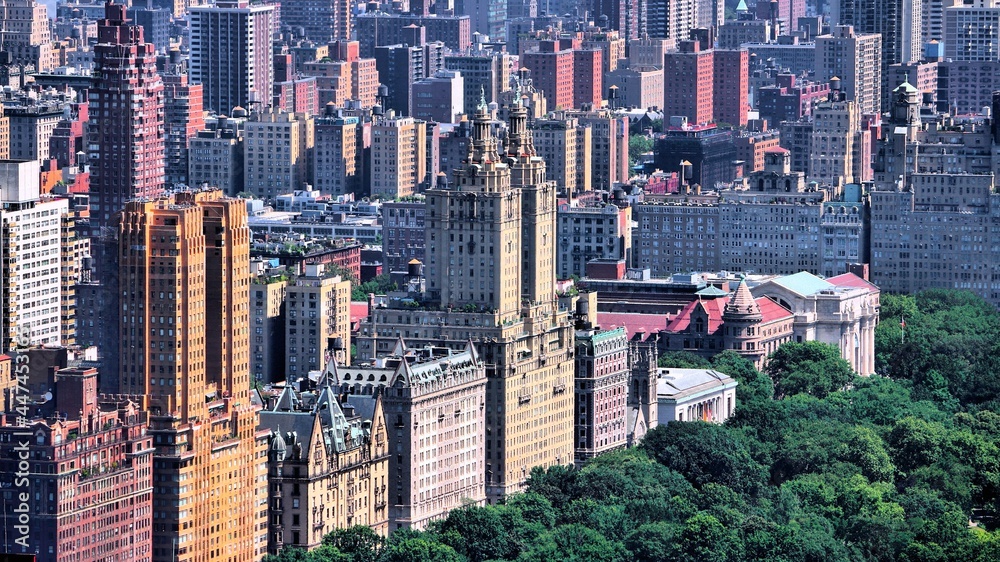 Upper West Side NY - New York City aerial view - obrazy, fototapety, plakaty 
