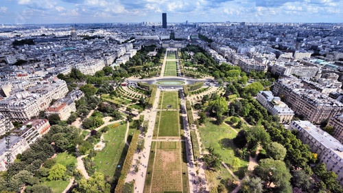 Paris aerial view with Champ de Mars