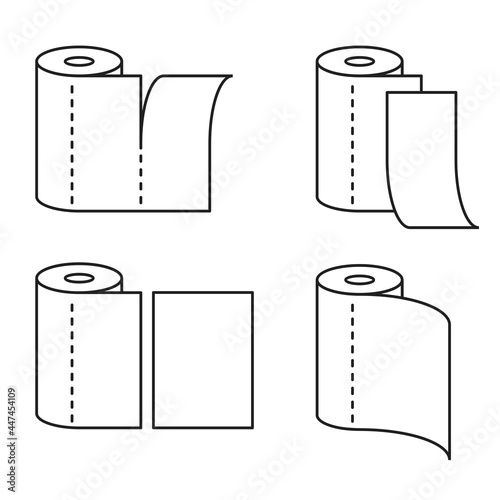 Icons for paper towels for bathroom and toilet