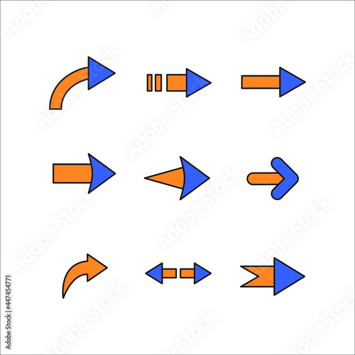 right arrow icon set. right arrow icon pack symbol vector elements for infographic web