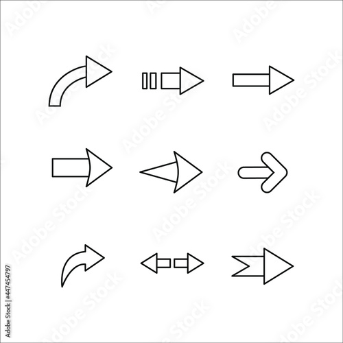 right arrow icon set. right arrow icon pack symbol vector elements for infographic web