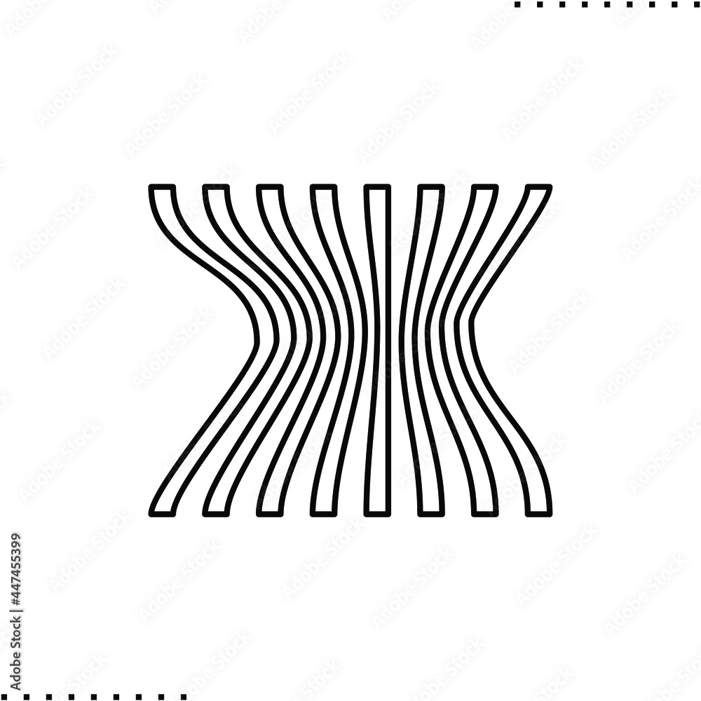 magnetic attraction, curvature vector icon in outline magnetic attraction, curvature vector icon in outline