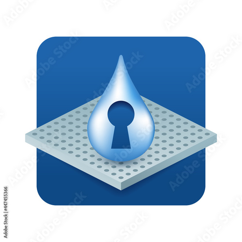 Absorbing effect icon - locked liquid drop