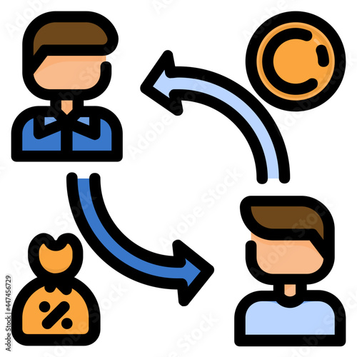 peer to peer line icon