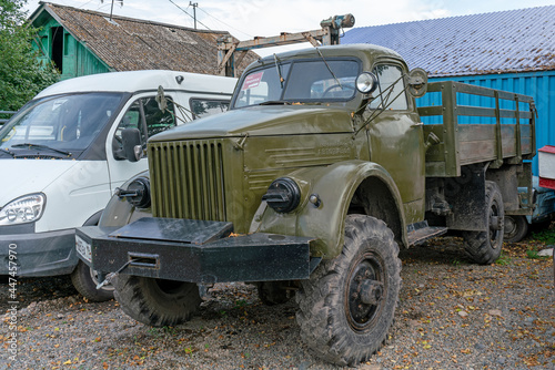 Military retro truck produced in the Soviet Union. Year of production 1960