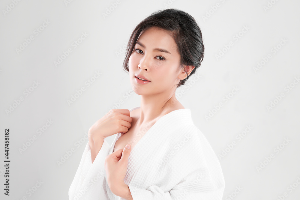 Beautiful young asian woman with clean fresh skin on white background, Face care, Facial treatment, Cosmetology, beauty and spa, Asian women portrait. Beautiful young asian woman with clean fresh skin on white background, Face care, Facial treatment, Cosmetology, beauty and spa, Asian women portrait.