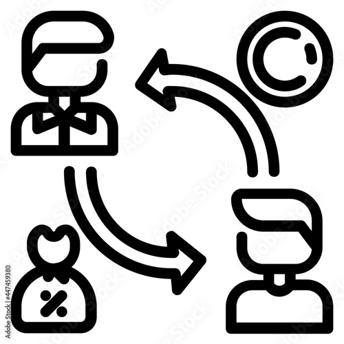 peer to peer outline icon
