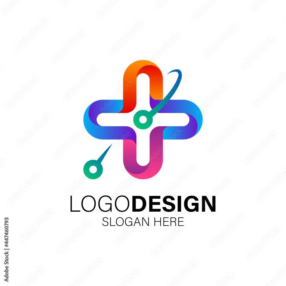 colorful healthcare community logo design colorful healthcare community logo design