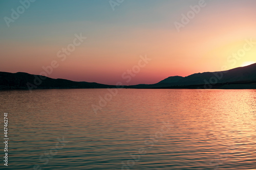 Turkey Batman province, Hasankeyf sightseeing place. sunset with sea view.