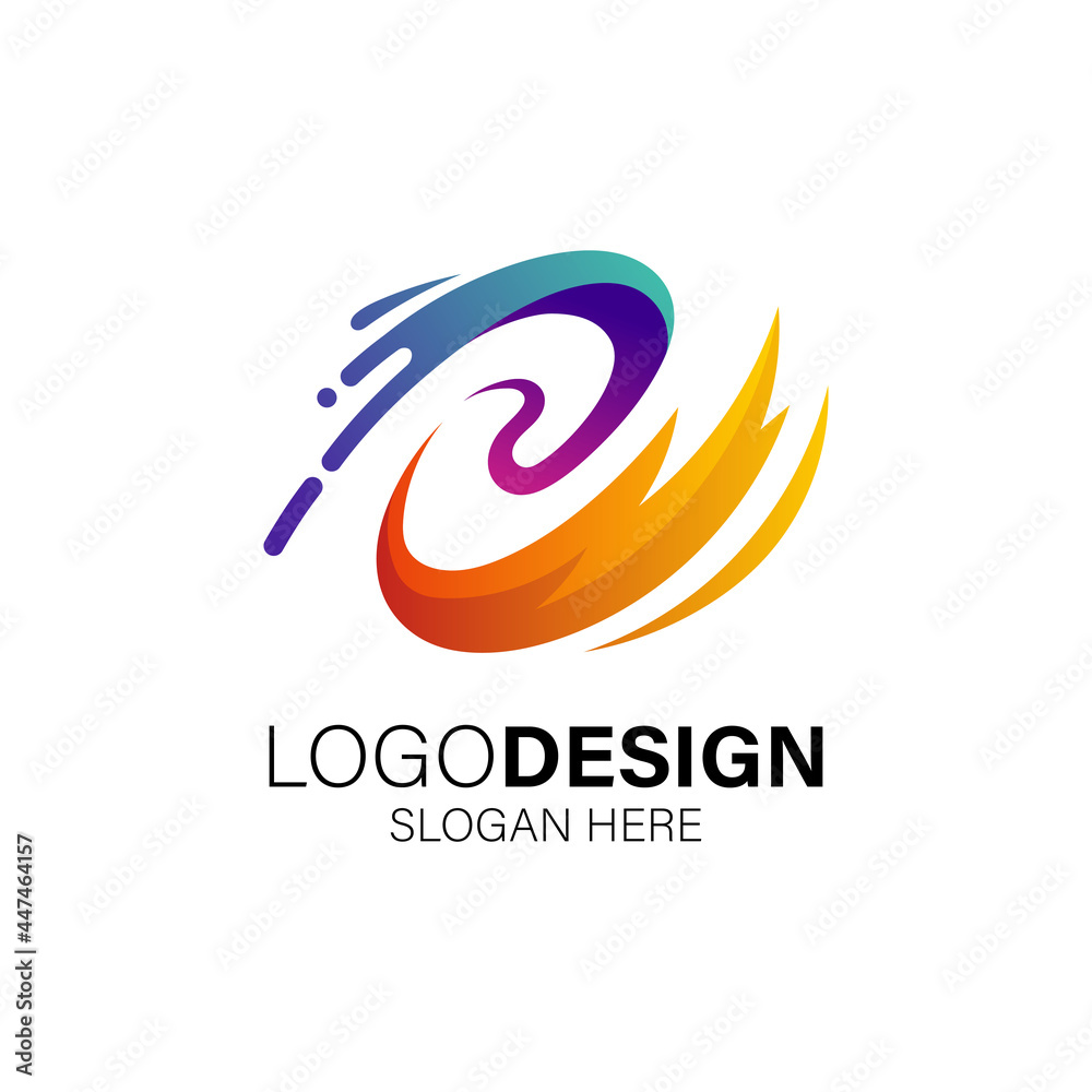 Fototapeta premium playful fire and ice for refrigeration and air conditioning logo design