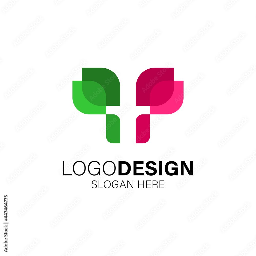 Butterfly and leaf logo design for beauty and fashion Butterfly and leaf logo design for beauty and fashion