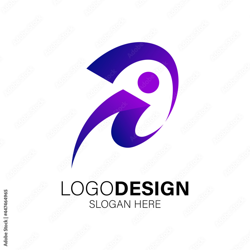 people and sport logo design people and sport logo design