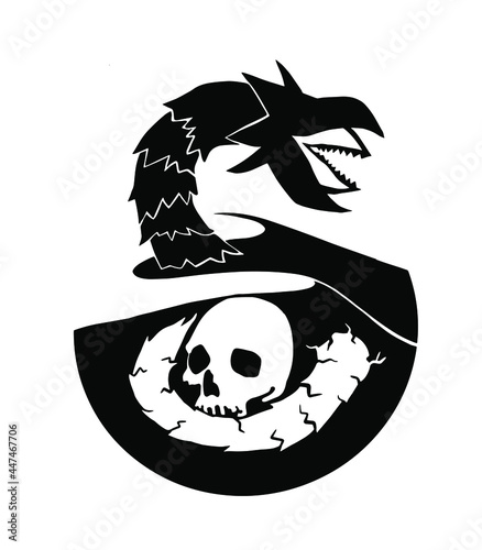 sand worm dune skull illustration for vinyl cutting printing and stuff