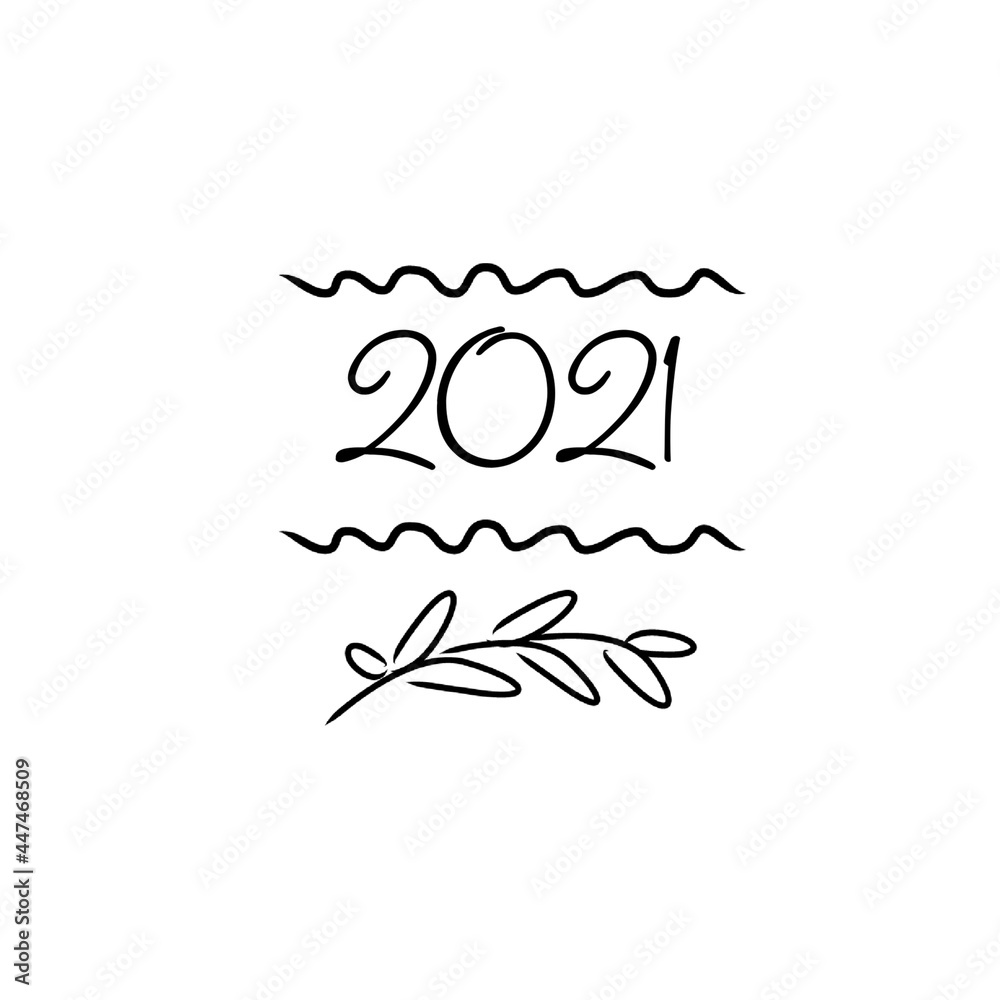 Obraz premium Beautiful 2021, Typography for print or use as poster, card, flyer or T Shirt
