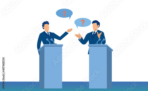 Vector of two political leaders debating