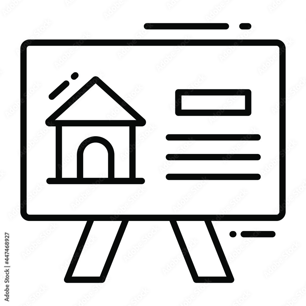 presentation trendy icon, line style isolated on white background. Symbol for your web site design, logo, app, UI.