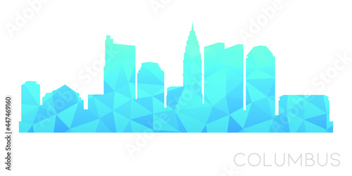 Columbus, OH, USA Low Poly Skyline Clip Art City Design. Geometric Polygon Graphic Horizon Icon. Vector Illustration Symbol.