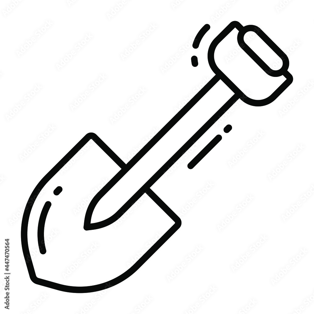 shovel trendy icon, line style isolated on white background. Symbol for your web site design, logo, app, UI. shovel trendy icon, line style isolated on white background. Symbol for your web site design, logo, app, UI.