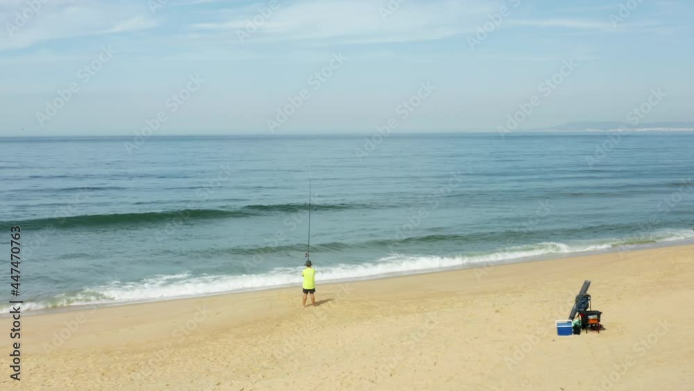 Beautiful sandy beach with splashing foamy waves Beautiful sandy beach with splashing foamy waves