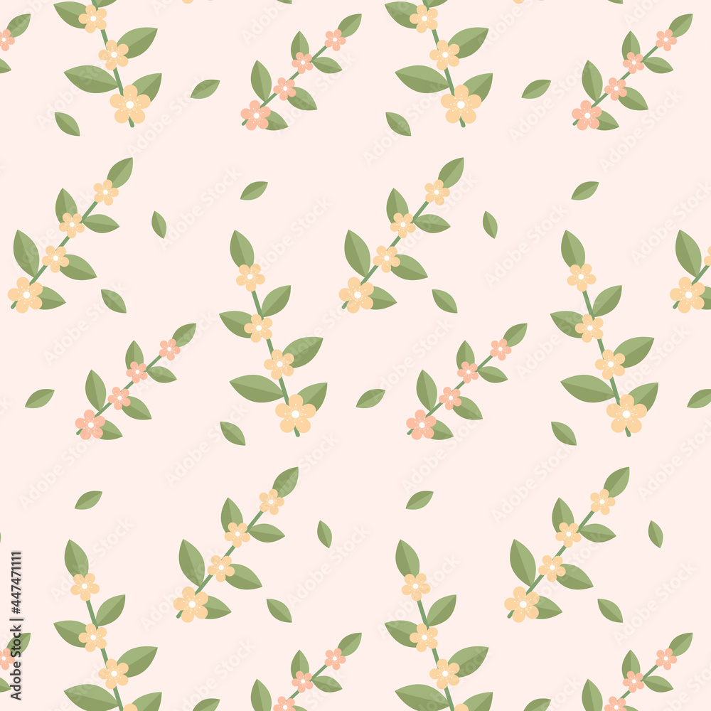Pattern with  beautiful flowers, sakura. Background, wallpaper. 