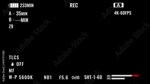 Video recorder. Play Animation. Screen mode footage.