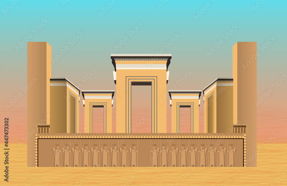 Φωτογραφία Persepolis, Persian city, Attraction of Shiraz in Iran, Fars Province, vector il