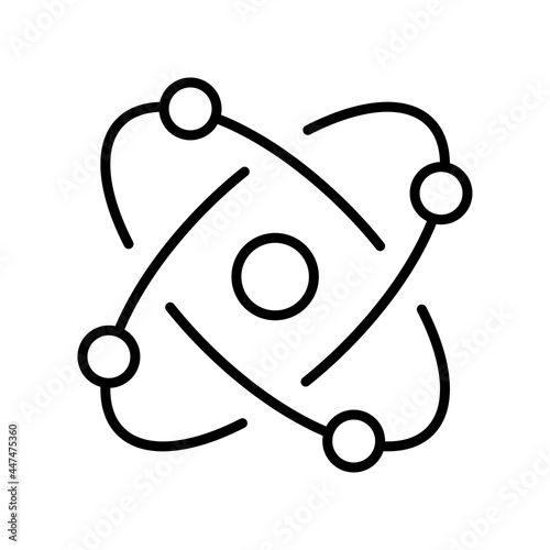 Monochrome molecule model icon vector illustration chemistry structure, science laboratory