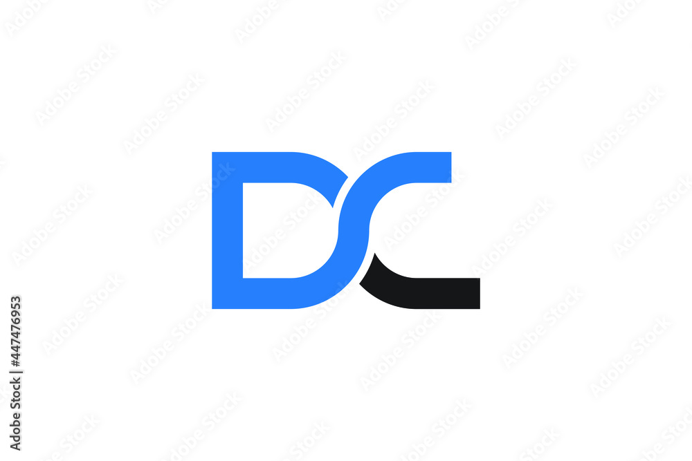 Simple letter D and C logo design template on white background Simple letter D and C logo design template on white background