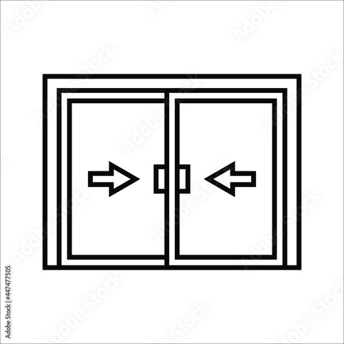 sliding door icon vector. sliding door sign. isolated on white background. color editable eps 10