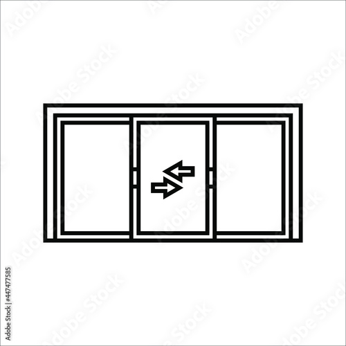 sliding door icon vector. sliding door sign. isolated on white background. color editable eps 10