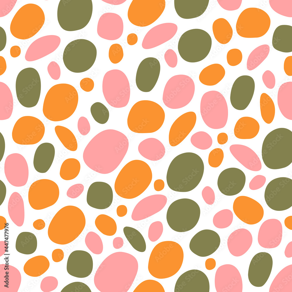 Seamless Pattern in Abstract Style. Colorful Circles for Design. Vector Illustration