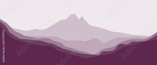 Simple mountain layers landscape vector illustration for background and backdrop resource.