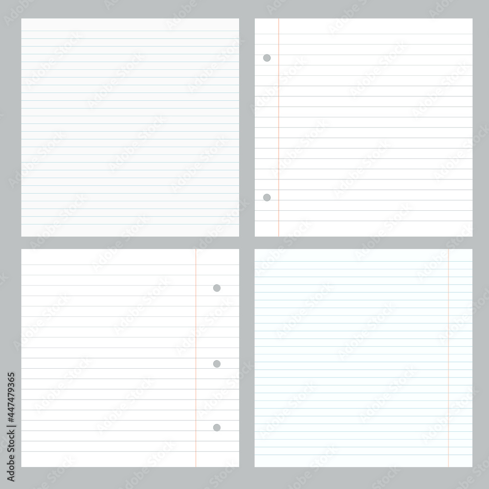 Digital creation of a notepad with lines and holes.