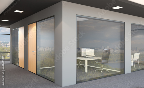 Modern office Cabinet. 3D rendering. Meeting room