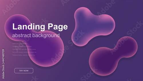 Landing page 3d concept. Mockup abstract landing page for web page.