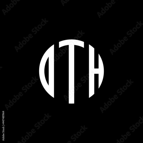 DTH letter logo design. DTH letter in circle shape. DTH Creative three letter logo. Logo with three letters. DTH circle logo. DTH letter vector design logo  photo