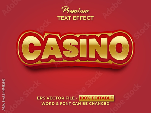 Red gold editable text effect. Casino text effect style.