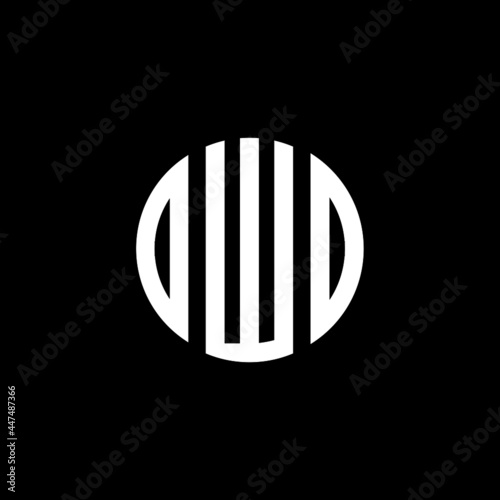 DWD letter logo design. DWD letter in circle shape. DWD Creative three letter logo. Logo with three letters. DWD circle logo. DWD letter vector design logo  photo