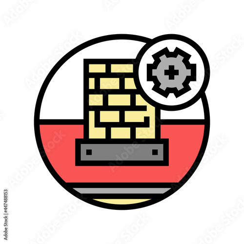 lead flashing on roof color icon vector. lead flashing on roof sign. isolated symbol illustration