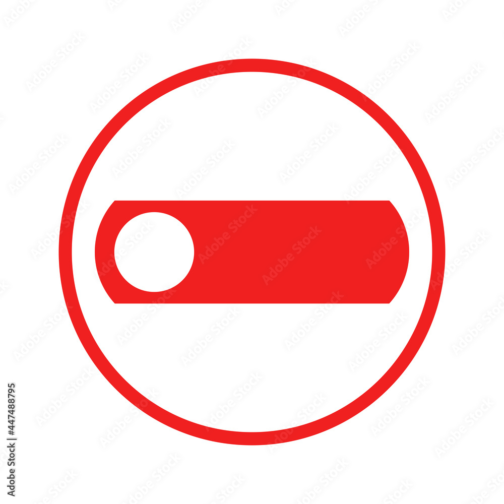 Icon im Kreis: Schalter aus, abgelehnt oder ausgeschaltet Icon im Kreis: Schalter aus, abgelehnt oder ausgeschaltet
