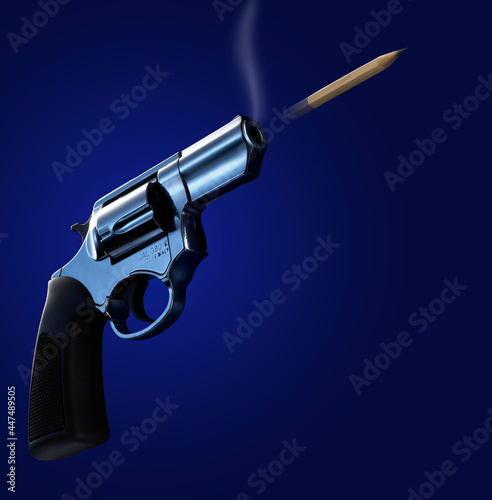 gun shoots pencil