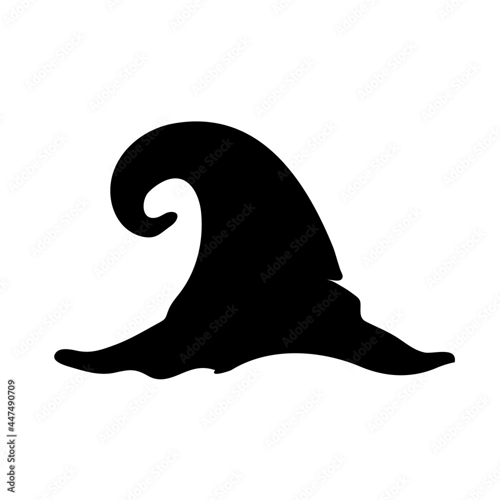 Witch magic hat vector. witch hat element silhouette Halloween party decorations Witch magic hat vector. witch hat element silhouette Halloween party decorations