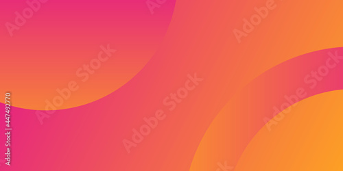 Geometric background with abstract circle shapes and modern bright orange gradient colour. Vector multipurpose backdrop