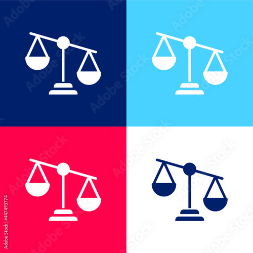 Balance blue and red four color minimal icon set