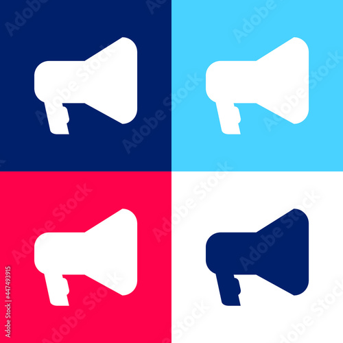 Amplification Tool Silhouette In Black blue and red four color minimal icon set