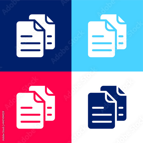 Archives blue and red four color minimal icon set